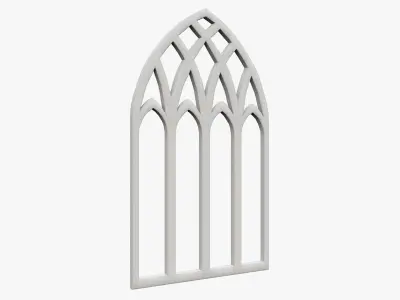 Medieval window Low-poly 3D model