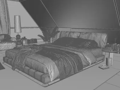 Bedroom interior scenes 3D model