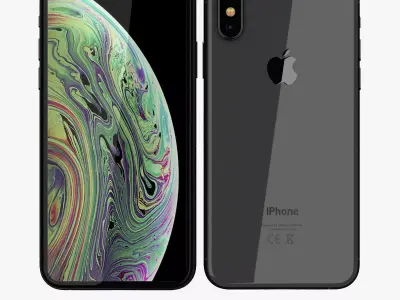 Apple iPhone XS Space Gray Low-poly 3D model