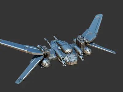 Combat spacecraft 3D print model