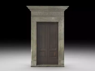 Wooden door 9 Low-poly 3D model