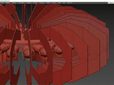 Stunning Chandelier in Colored Glass Low-poly 3D model