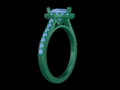 Iight Weight Engagement Ring 3D print model 7