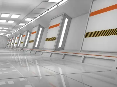 Sci Fi Corridor 3D model 53