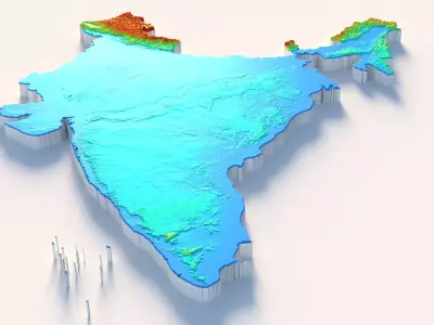 India Terrain Country 3D model
