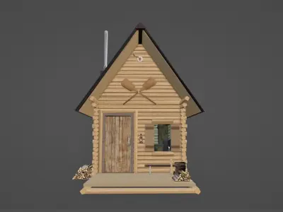 Log cabin Tree-house Game Ready Low-poly 3D model