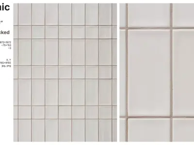 Subway and Square Tiles in Alternating Vertical Stacked Layout Texture