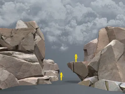 Rock Set Low-poly 3D model 52