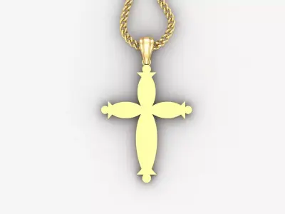 Light Gold 18K Cross Pendant 1CP075 3D print model