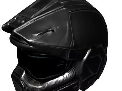 Advanced SciFi Combat Helmet Low-poly 3D model