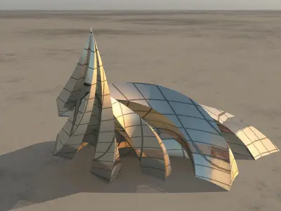 Curl Sci Fi Building 3D model