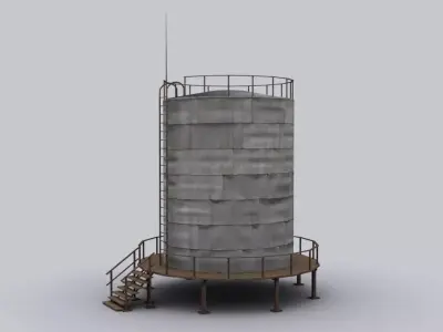 oil storage Low-poly 3D model
