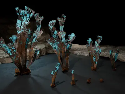 Alien Fungus Type 4 Low-poly 3D model