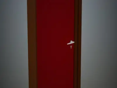 Low poly red door Low-poly 3D model