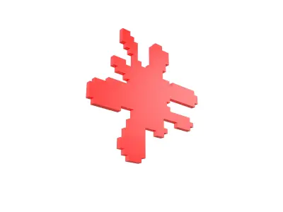 Voxel Splash Symbol v1 006 Low-poly 3D model