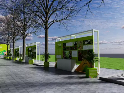 Outdoor Conference Low-poly 3D model