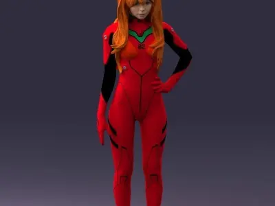 000354 Female Character in Red SciFi Suit 3dp 3D print model