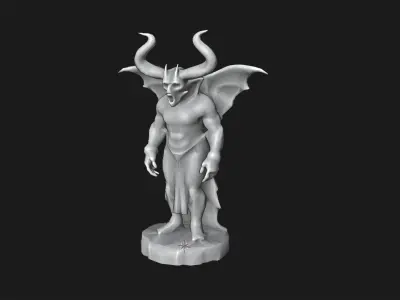 Stone Monster Statue Game-Ready Low-poly 3D model