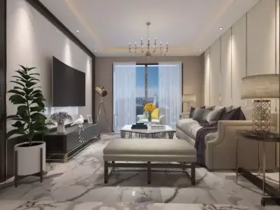 Contemporary Drawing Room 3D model