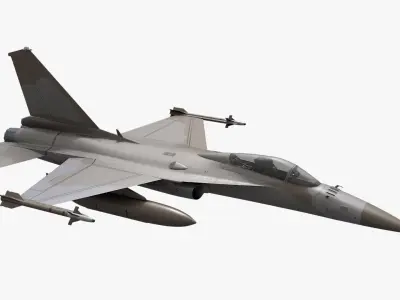  Combat Interceptor Fighter Jet with Pilot Flying 