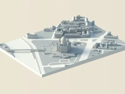 Moscow City Soymonovskiy St Low-poly 3D model