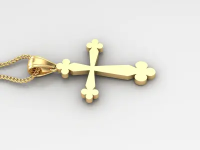 Light Gold 18K Cross Pendant 2CP001 3D print model