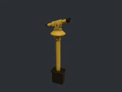 Yellow Beach Telescope Low-poly 3D model