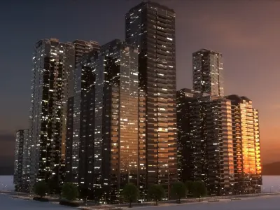 City Block Type B15 3D model