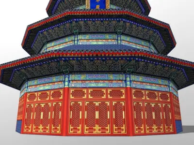 Temple of Heaven for AR-VR-Metaverse-Mix Reality Free low-poly 3D model