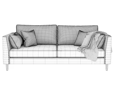 Modern 2-Seater Fabric Sofa 3D model