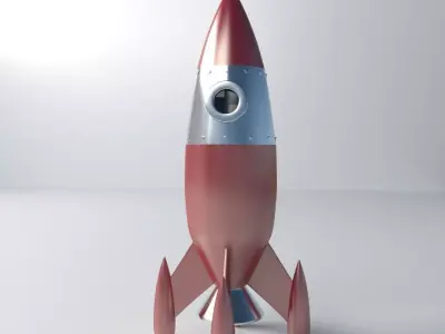 Retro Rocket 3D model