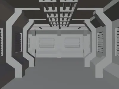 Modular Sci Fi Corridor Blender 3D model