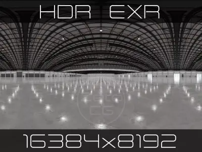 HDRI - Exhibition Hall Interior 8 - 16384x8192 Texture