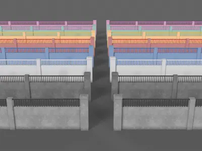 PBR Concrete Wall 6 Low-poly 3D model