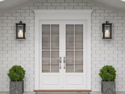 H Water Glass Outdoor Wall Lantern 3D model