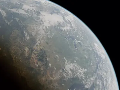 Realistic Earth from space 3D model