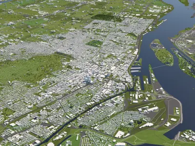 Montreal Canada 50x50km 3D City Map 3D model