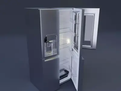 double door lg fridge 3D model