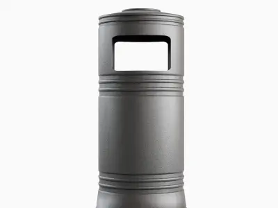Street Trash Bin Set Low-poly 3D model