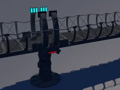 Sci Fi Bridge 3D model 4