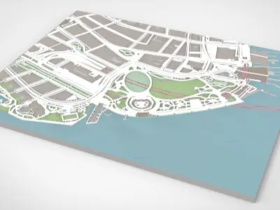 Cityscape New York USA fragment city Strets and roads 3D model