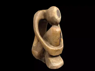 Seated Figure Low-poly 3D model