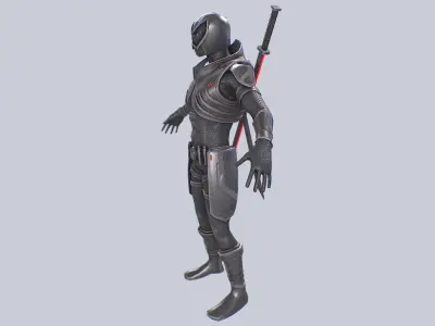Scifi character Low-poly 3D model