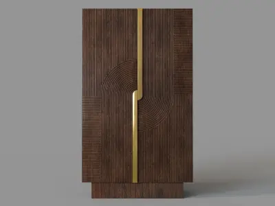 Detour Brown Wine Cabinet 3D model