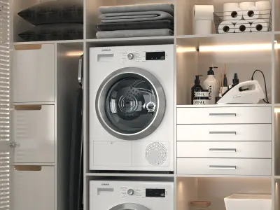 Laundry Storage Cabinet Modern 3D model