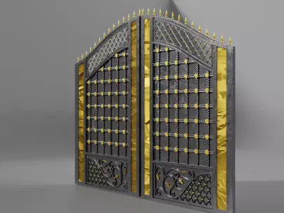 Steel forged gate 3D model
