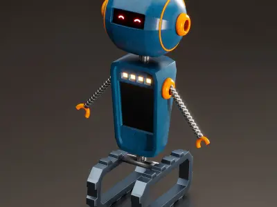 5 low poly Robot Bundle Low-poly 3D model
