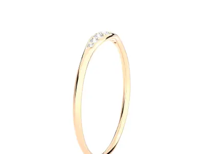 Light Minimalist Diamond Ring 3D print model