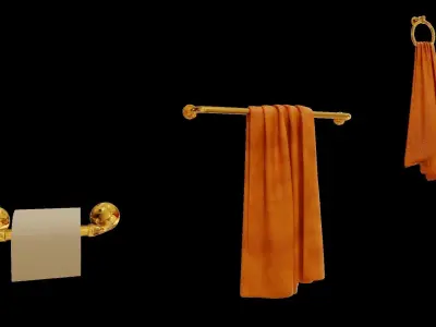 Toilet Paper Towels with Racks model 3D model