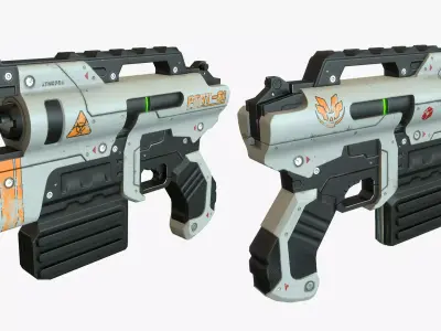Sci Fi Gun Low-poly 3D model 9